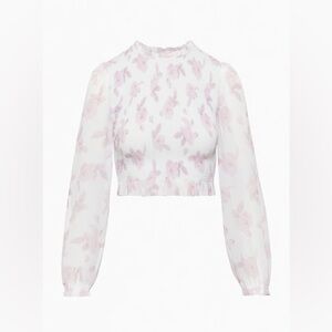 Wilfred Pink Floral Ruched Tempest Blouse Small